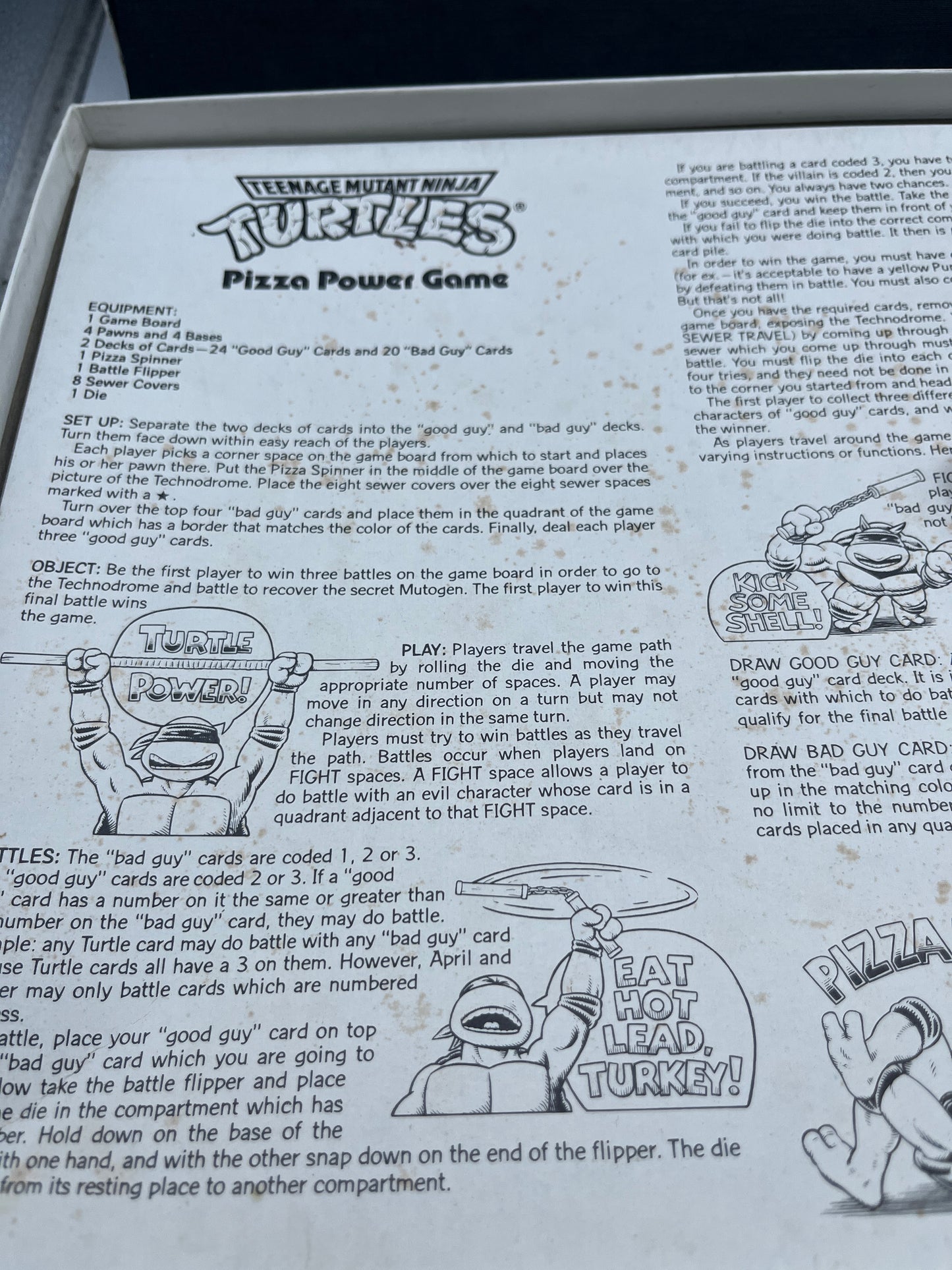 1987 TMNT Teenage Mutant Ninja Turtles Pizza Power Board