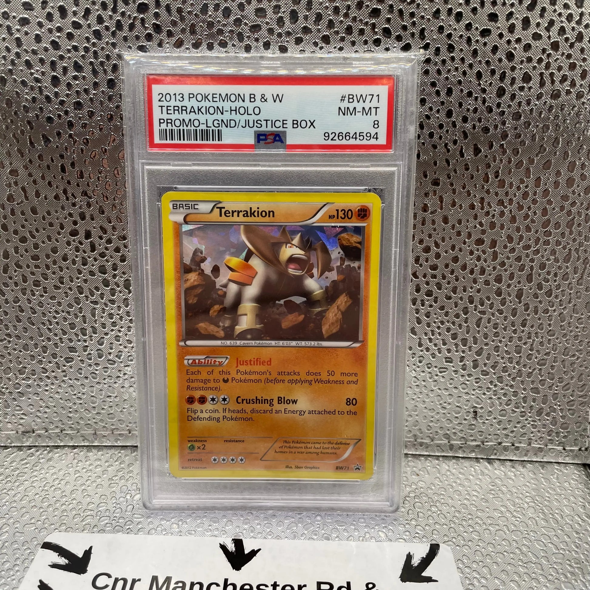 Terrakion Holo Promo 2013 Black and White Pokemon TCG PSA 8 NM-MT FRENLY BRICKS - Open 7 Days