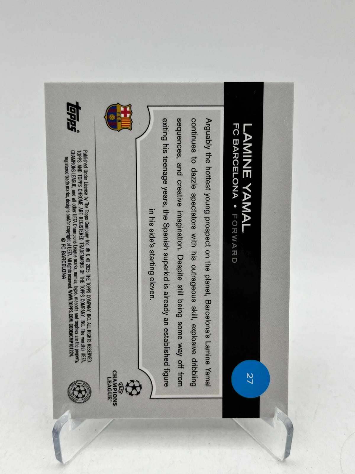 2024/2025 Topps UEFA club competitions Lamine Yamal Silver /199 - Future Stars, RC FRENLY BRICKS - Open 7 Days image 2