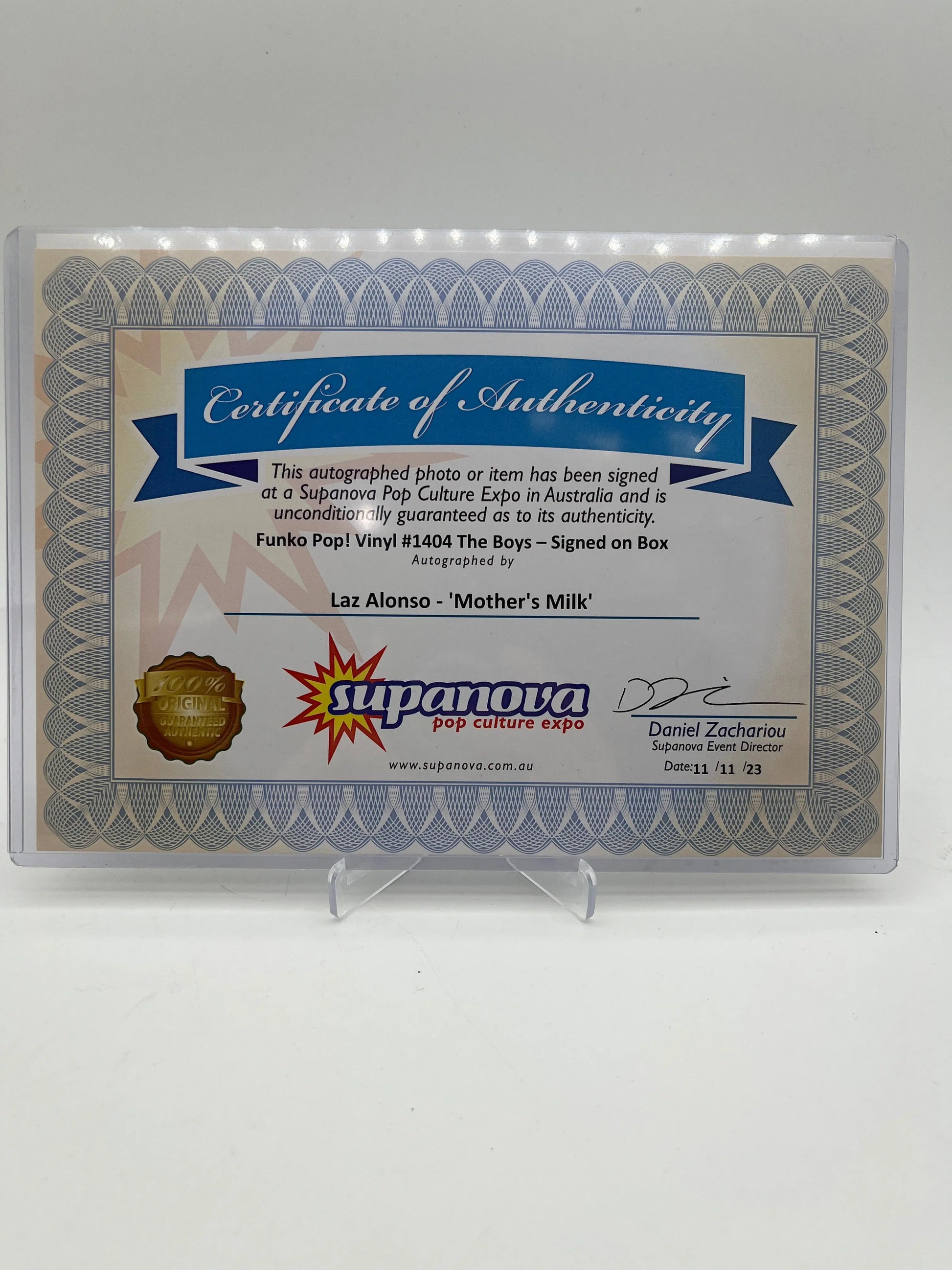 Funko Pop! The Boys Mother’s Milk #1404 Signed by Laz Alonso w/ COA FRENLY BRICKS - Open 7 Days