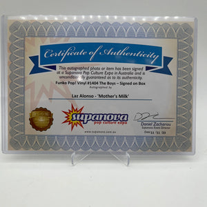 Funko Pop! The Boys Mother’s Milk #1404 Signed by Laz Alonso w/ COA FRENLY BRICKS - Open 7 Days