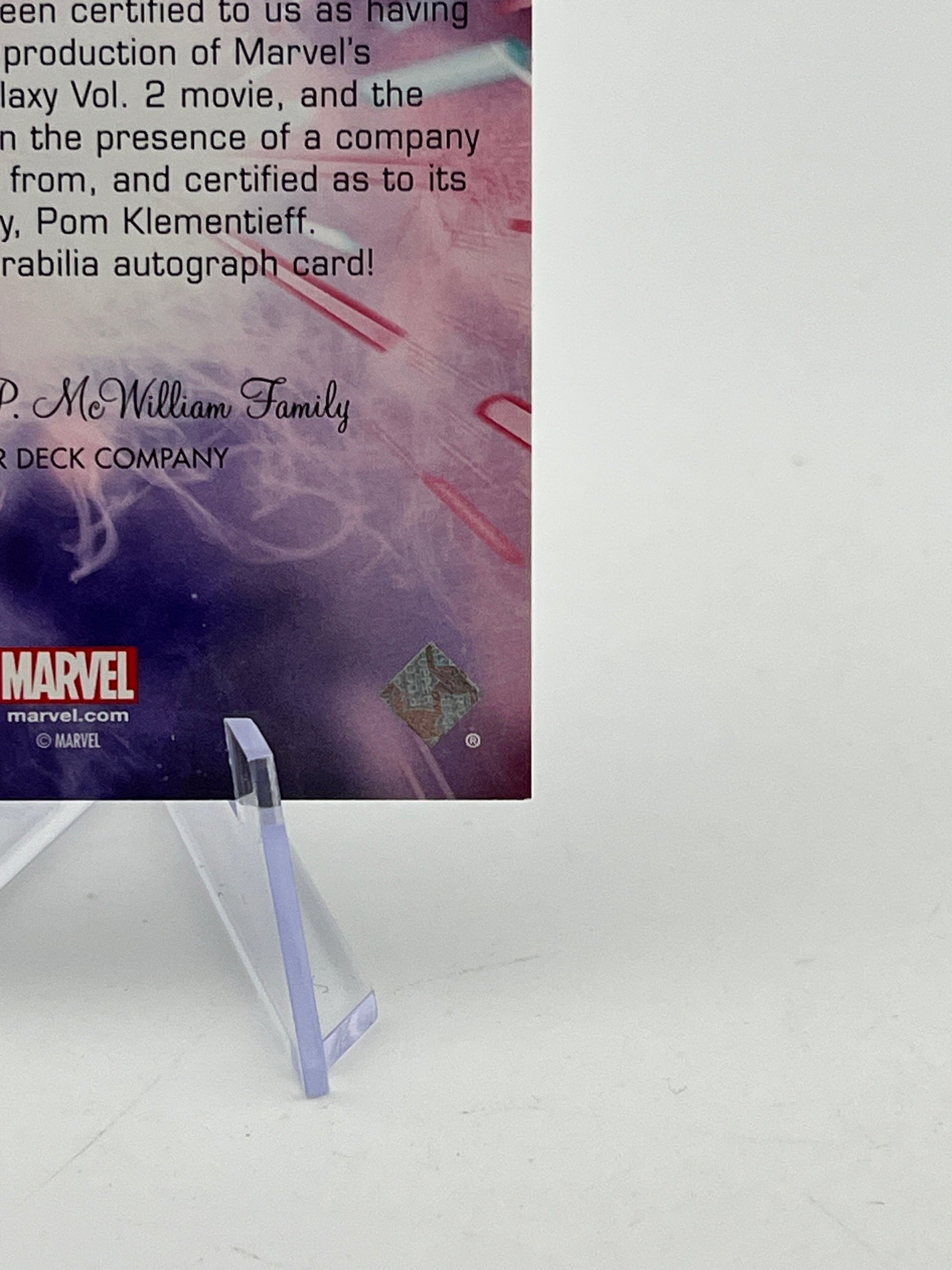Upper Deck - Marvel Guardians of the Galaxy Volume 2 - Pom Klementieff #SMA3 Auto FRENLY BRICKS - Open 7 Days