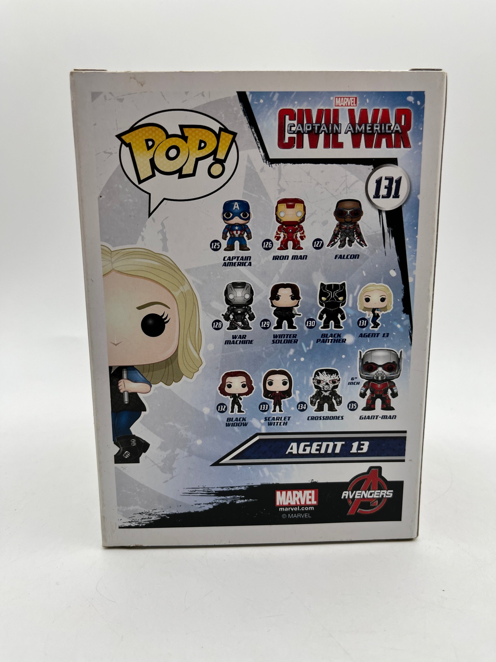 Funko POP! Marvel Captain America Civil War Agent 13 #131 - Vinyl Collectable FRENLY BRICKS - Open 7 Days