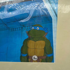 Teenage Mutant Ninja Turtles, Animation Production Cel MWS (1991) W/COA Leonardo FRENLY BRICKS - Open 7 Days