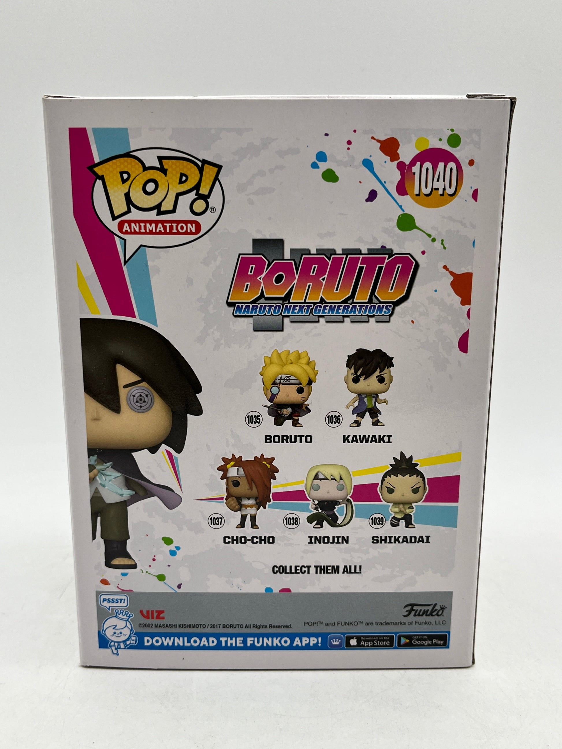 Funko POP! Animation Boruto - Sasuke #1040 - Glow Chase FRENLY BRICKS - Open 7 Days