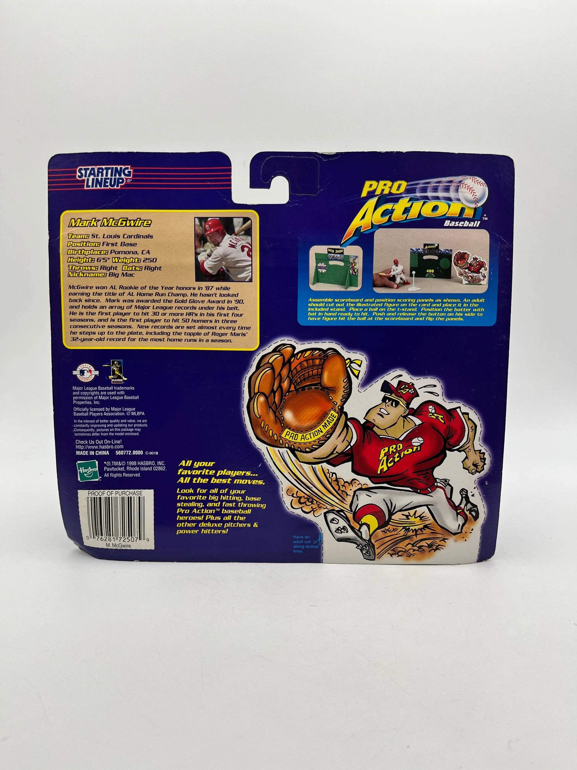 1998 Starting Lineup Pro Action Baseball Mark Mcgwire Deluxe Hitting Action - Hasbro FRENLY BRICKS - Open 7 Days
