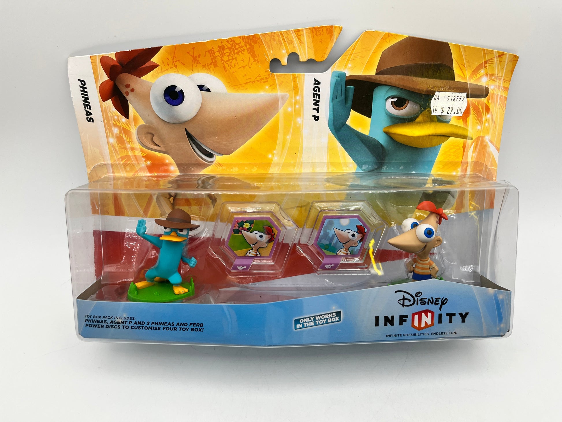 Disney Infinity - Phineas and Agent P (2 Pack) & Power Discs - Sealed FRENLY BRICKS - Open 7 Days