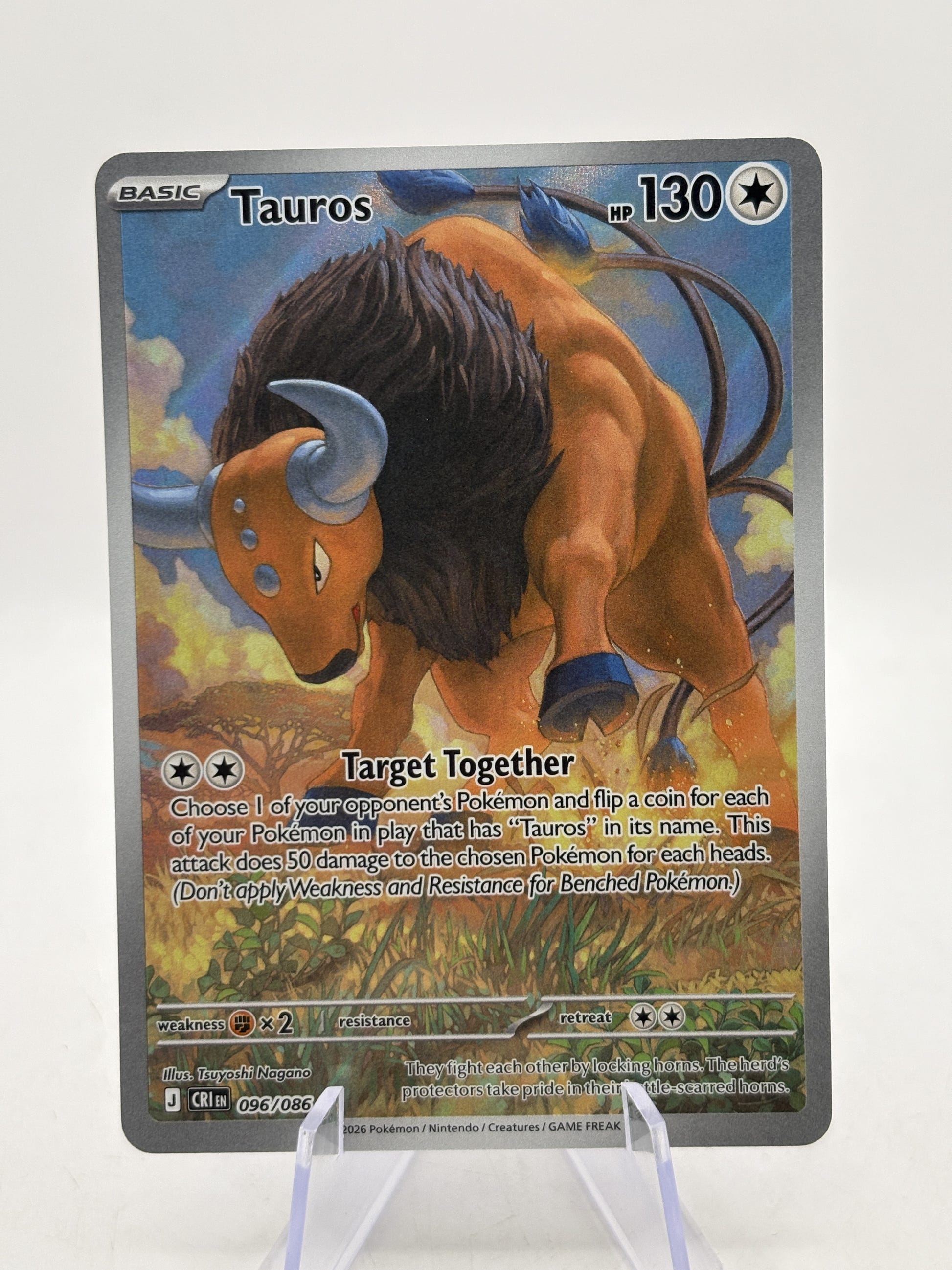 Tauros 096/086 Illustration Rare Chaos Rising Pokémon TCG (NM) — front image 1