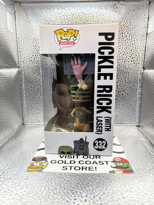Funko POP - ANIMATION - RICK AND MORTY - PICKLE RICK (WITH LASER #332 FRENLY BRICKS - Open 7 Days