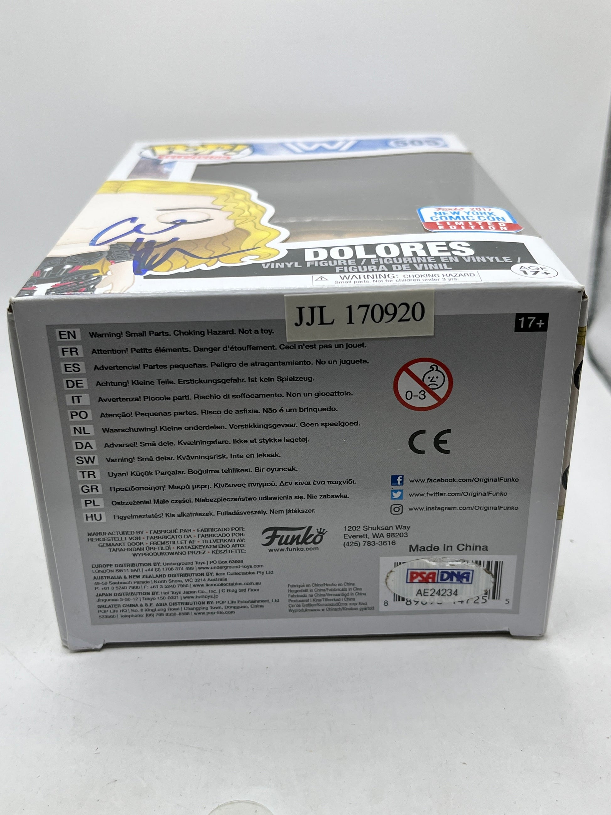 Funko POP! Television Westworld - Dolores #505 - 2017 LE - Autographed FRENLY BRICKS - Open 7 Days