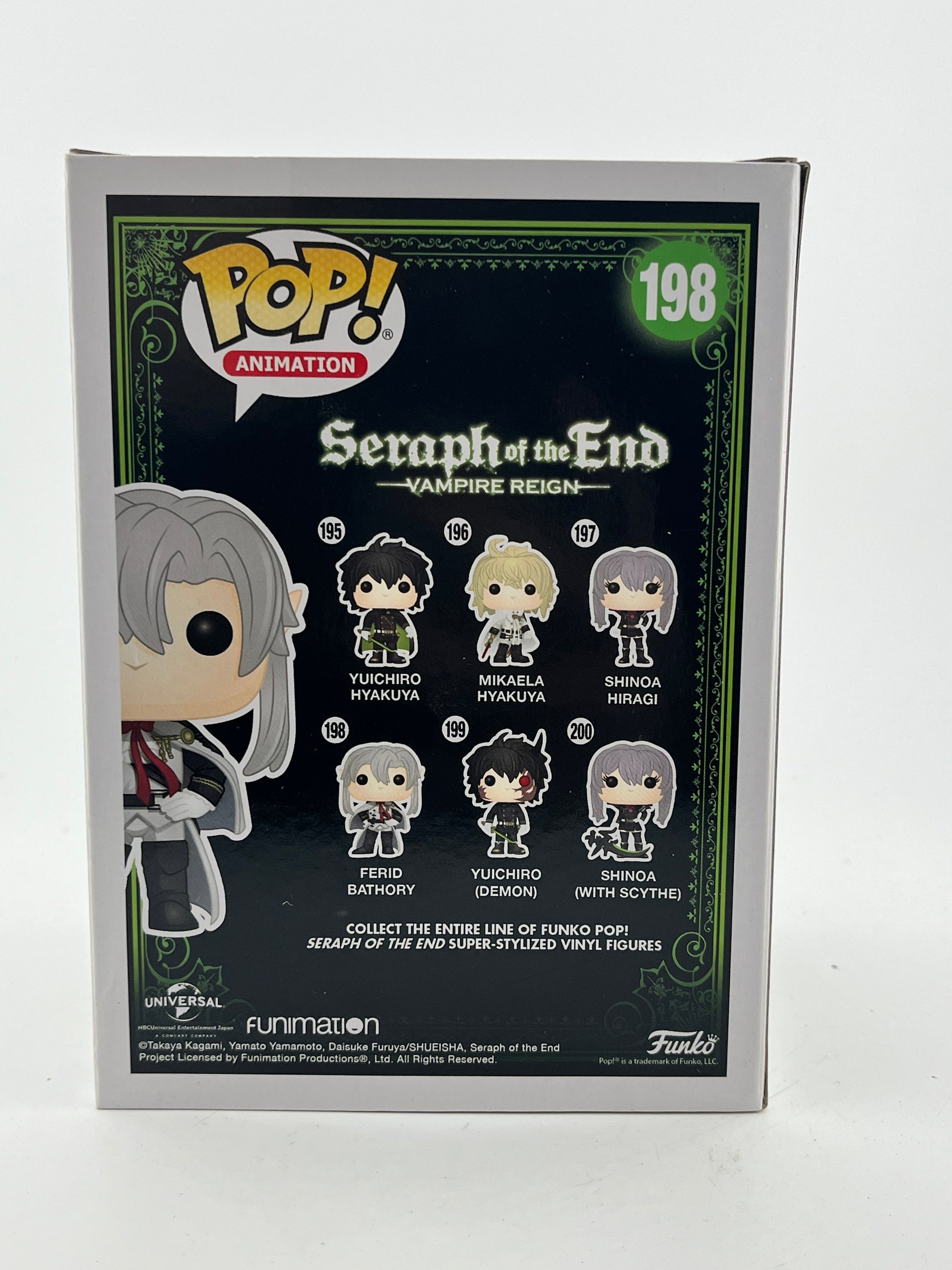 Funko POP! Animation Seraph Of The End - Ferid Bathory #198- Vinyl Collectable FRENLY BRICKS - Open 7 Days