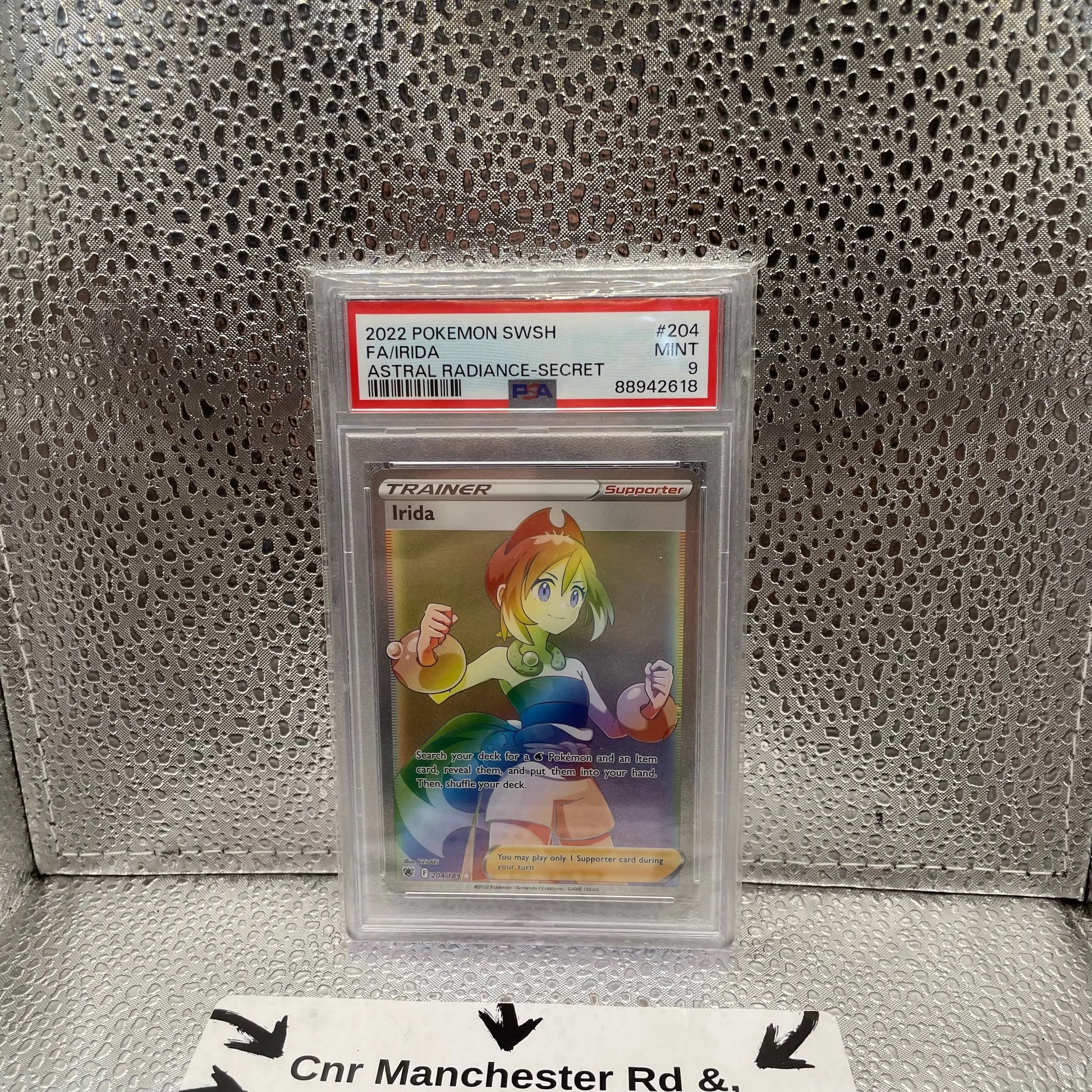 Irida 2022 Pokémon SWSH FA/IRIDA Astral Radiance SECRET RAINBOW PSA 9 #204 FRENLY BRICKS - Open 7 Days