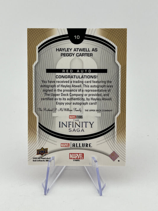 Upper Deck Marvel Infinity Saga - Allure Red Auto Hayley Atwell as Peggy Carter FRENLY BRICKS - Open 7 Days