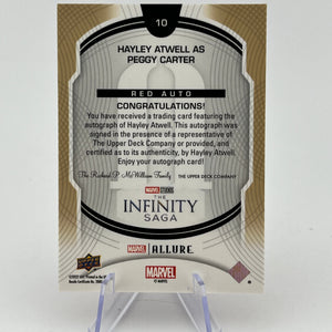 Upper Deck Marvel Infinity Saga - Allure Red Auto Hayley Atwell as Peggy Carter FRENLY BRICKS - Open 7 Days