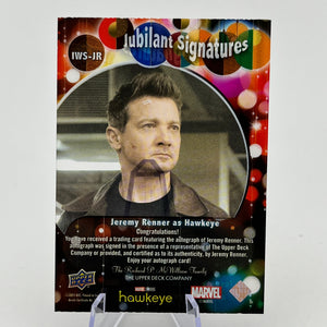 Upper Deck Marvel Studios Hawkeye - Jubilant Signatures /25 Jeremy Renner as Hawkeye Auto FRENLY BRICKS - Open 7 Days