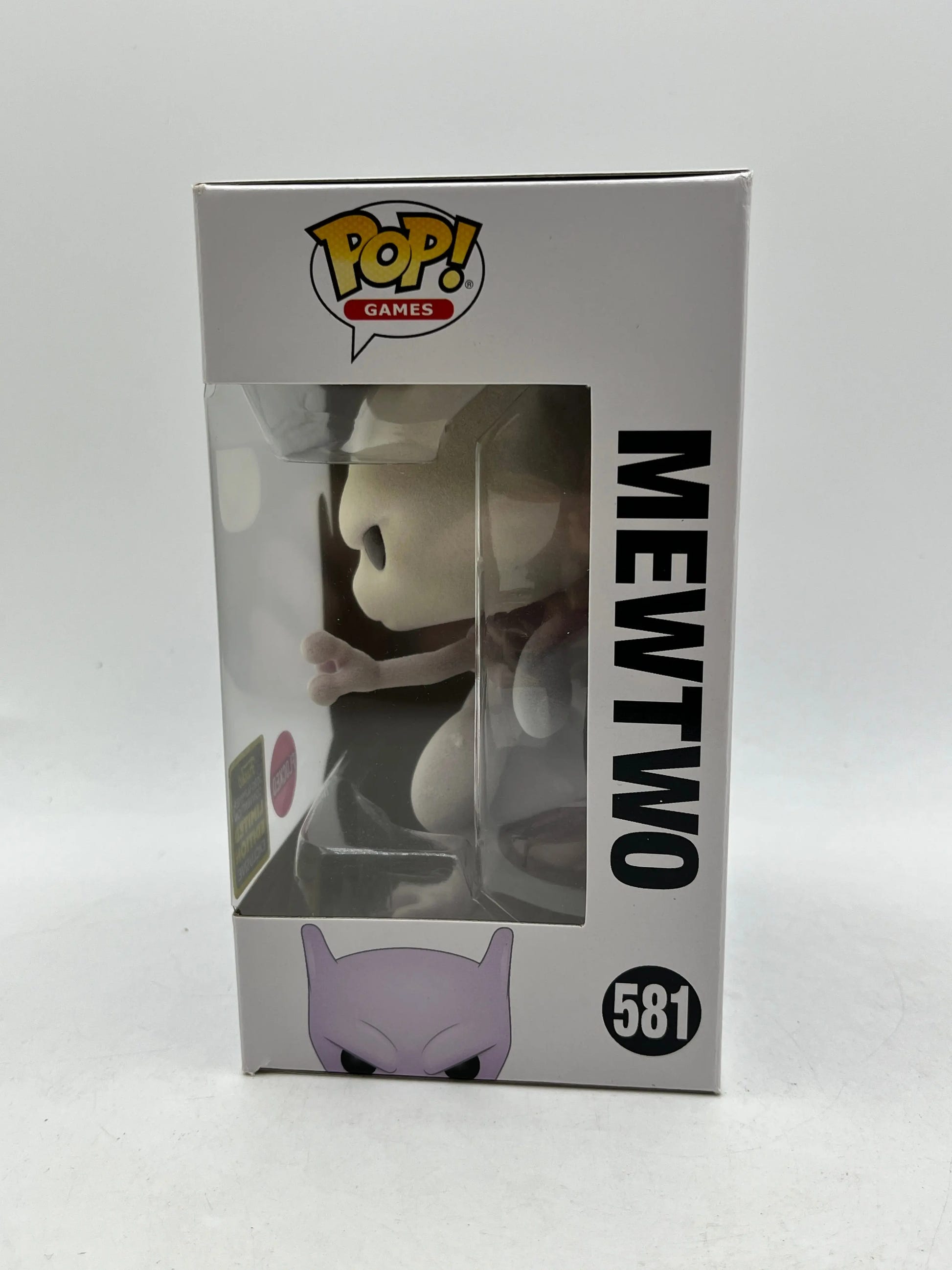 Funko POP! Games Pokémon - Mewtwo #581 - Flocked - 2020 Exclusive FRENLY BRICKS - Open 7 Days image 2
