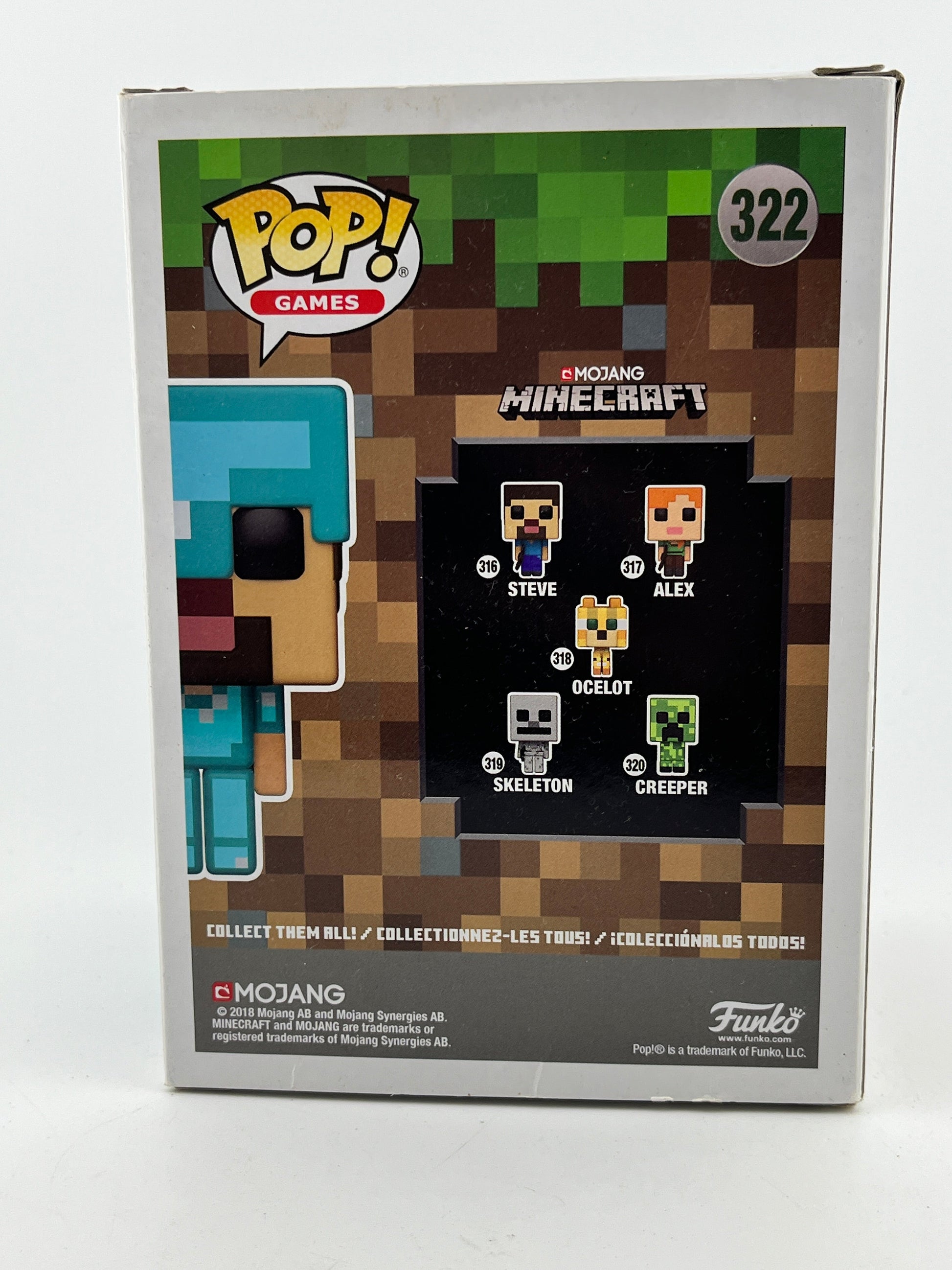 Funko POP! Games Mojang Minecraft - Steve In Diamond Armor #322 - Vinyl Collectable FRENLY BRICKS - Open 7 Days