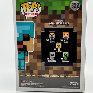 Funko POP! Games Mojang Minecraft - Steve In Diamond Armor #322 - Vinyl Collectable FRENLY BRICKS - Open 7 Days