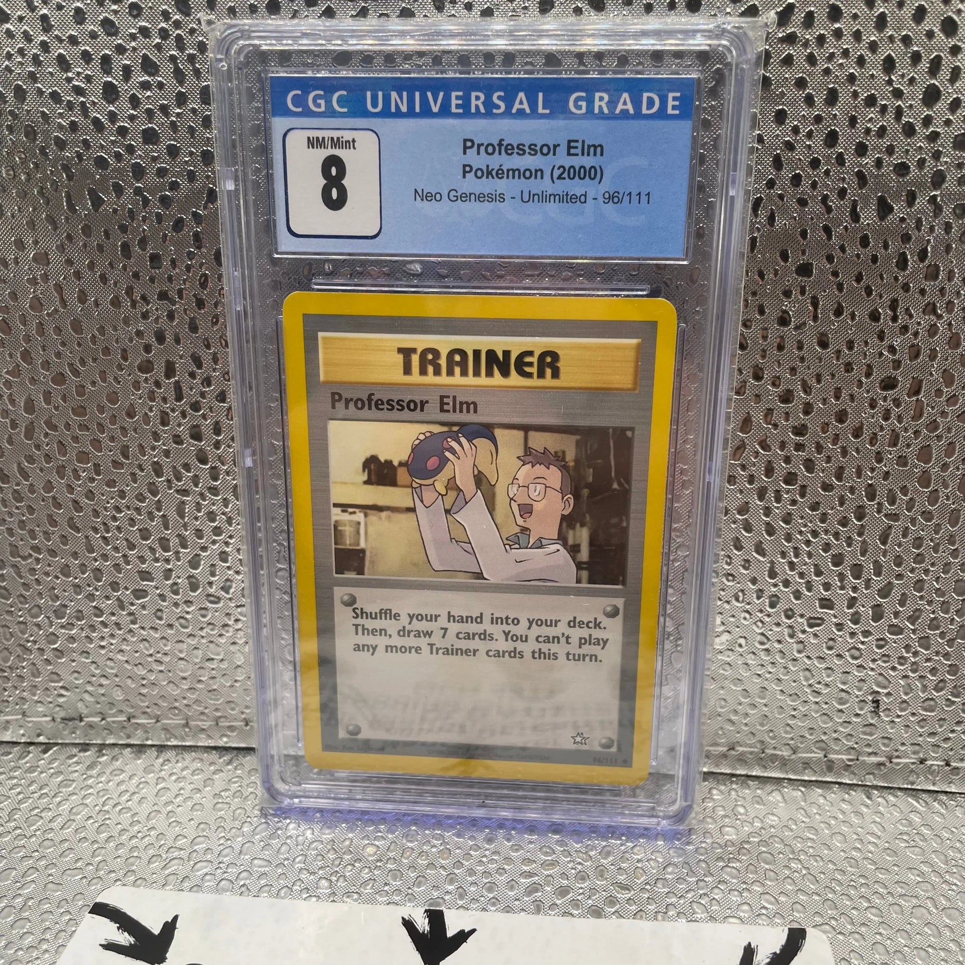 Professor Elm Pokémon 2000 Neo Genesis Unlimited 96/111 Graded CGC 8 FRENLY BRICKS - Open 7 Days