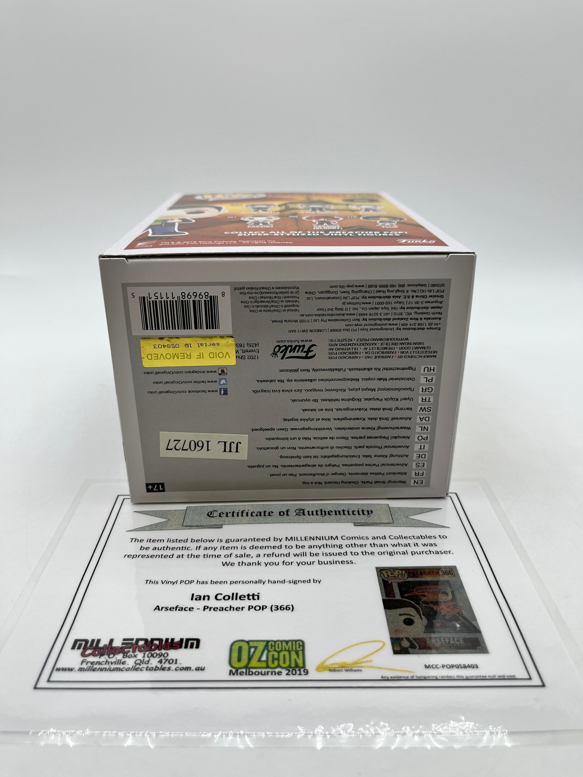 Funko POP! Television Preacher Arseface #366 - Autographed With COA *See Images* FRENLY BRICKS - Open 7 Days