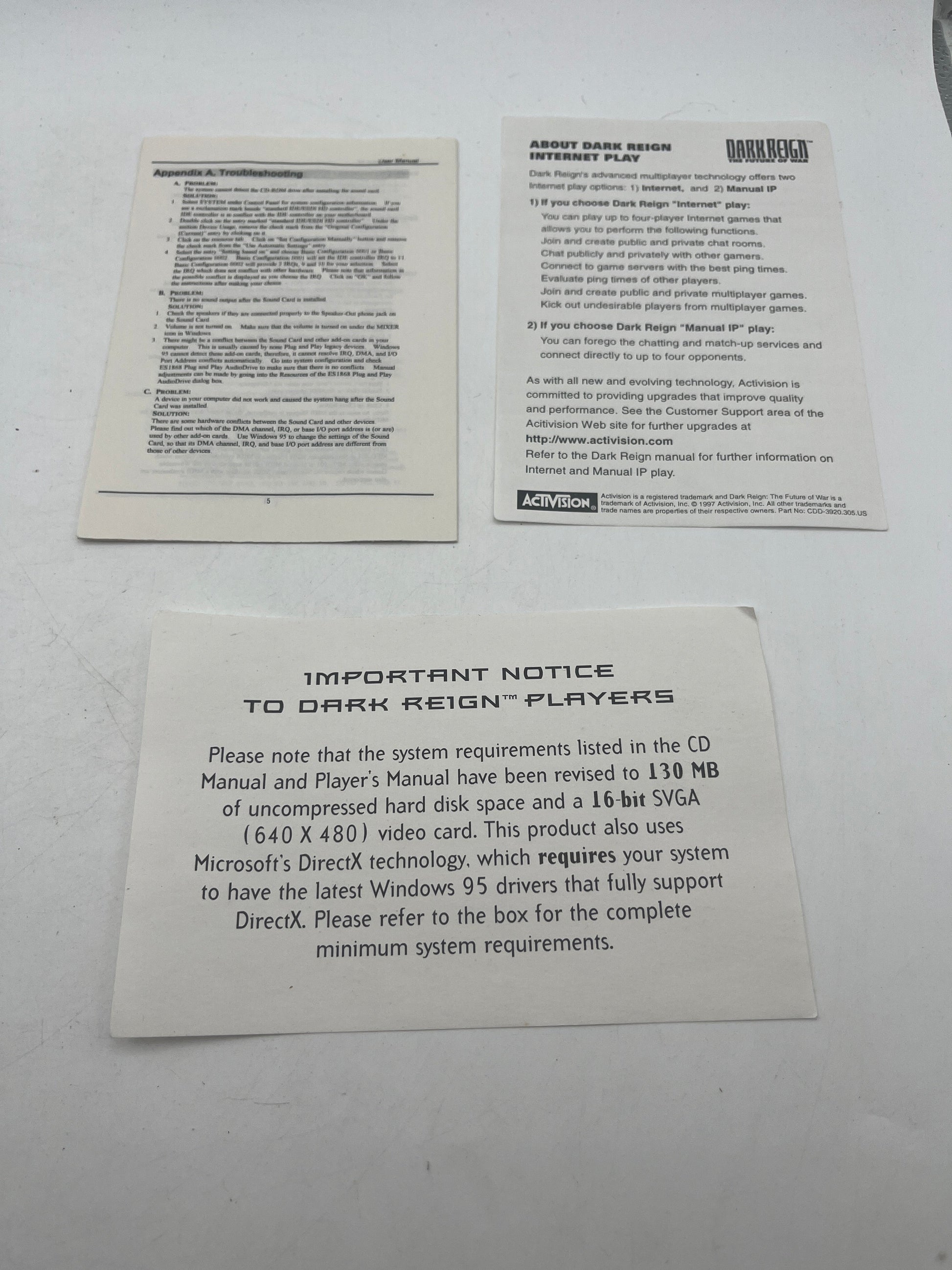 Dark Reign The Future Of War Big Box PC Game 1997 Activision +combinedshipping FRENLY BRICKS - Open 7 Days