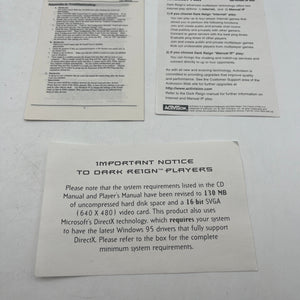 Dark Reign The Future Of War Big Box PC Game 1997 Activision +combinedshipping FRENLY BRICKS - Open 7 Days