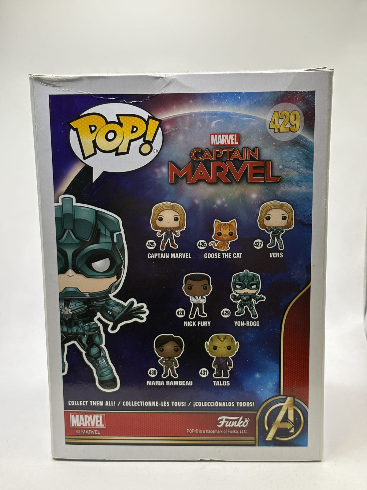 Funko POP! Marvel Captain Marvel #429 Yon-Rogg Bobble-Head - Box DMG — back image 3