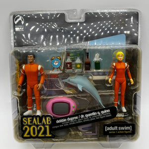 Sealab 2021 Debbie Dupree & Dr. Quentin Quinn Figures 2005 Palisades Toys Sealed FRENLY BRICKS - Open 7 Days