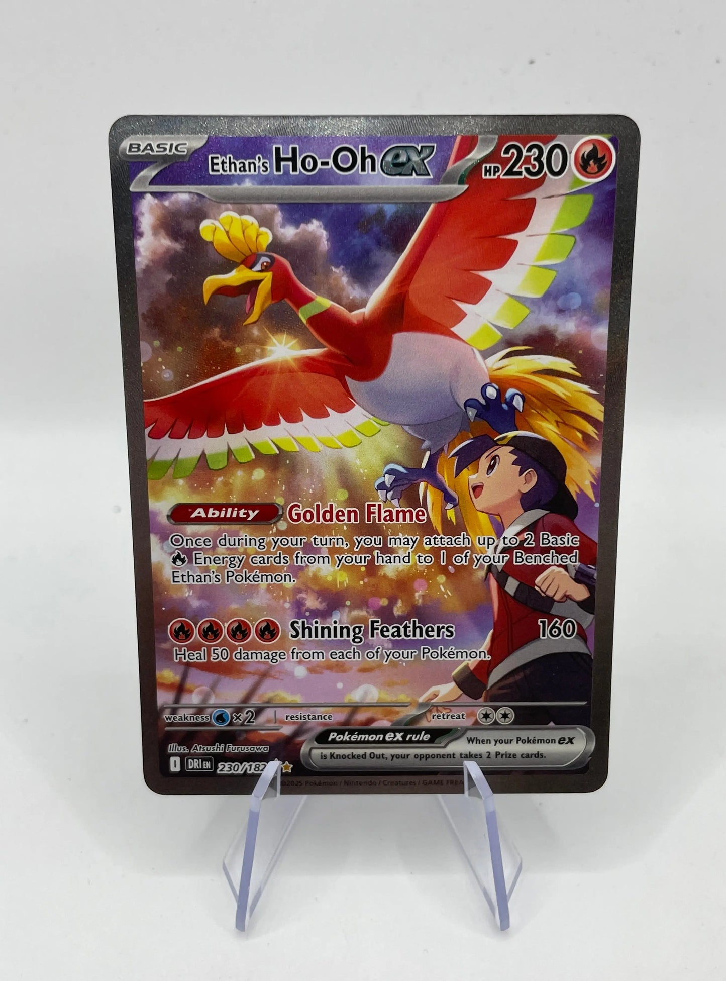 Pokemon TCG - Destined Rivals - Ethans Ho-oh ex 230/182 - SIR - Pristine Condition FRENLY BRICKS - Open 7 Days