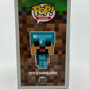 Funko POP! Games Mojang Minecraft - Steve In Diamond Armor #322 - Vinyl Collectable FRENLY BRICKS - Open 7 Days