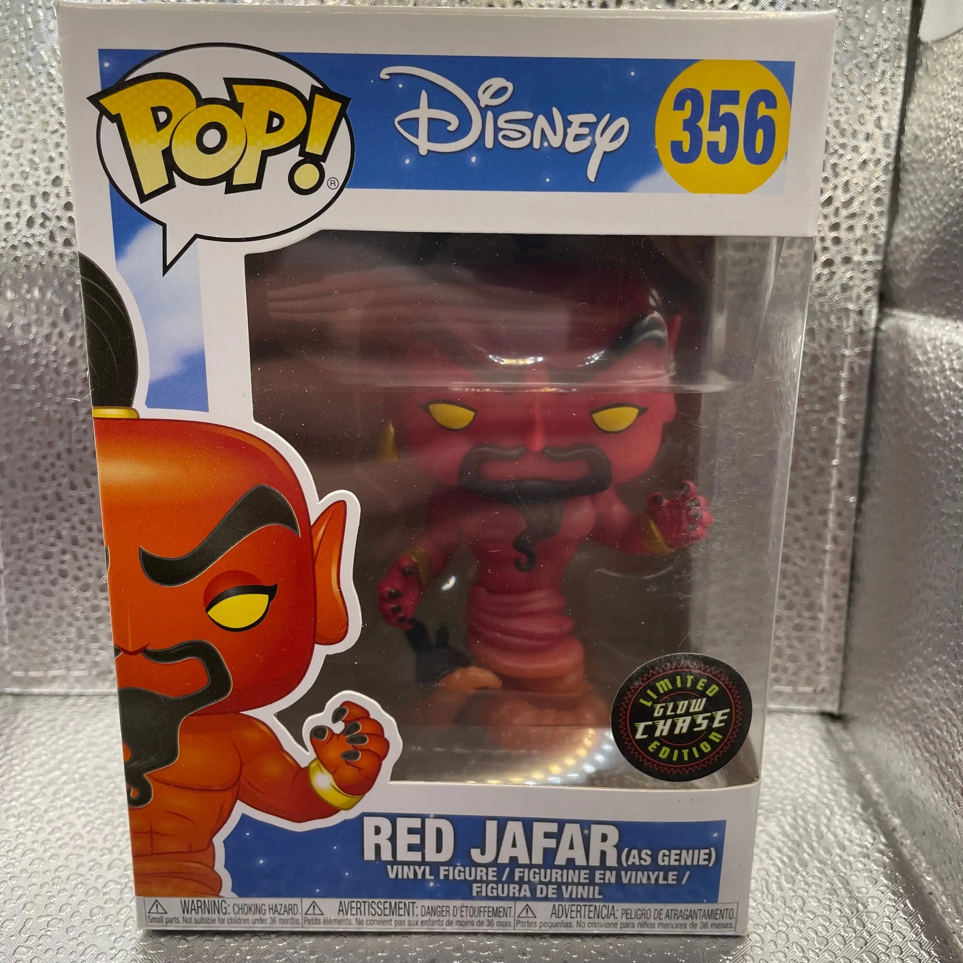 Funko Pop Disney Aladdin Red Jadar Glow Chase #356  Vinyl Figure DAMAGED FRENLY BRICKS - Open 7 Days