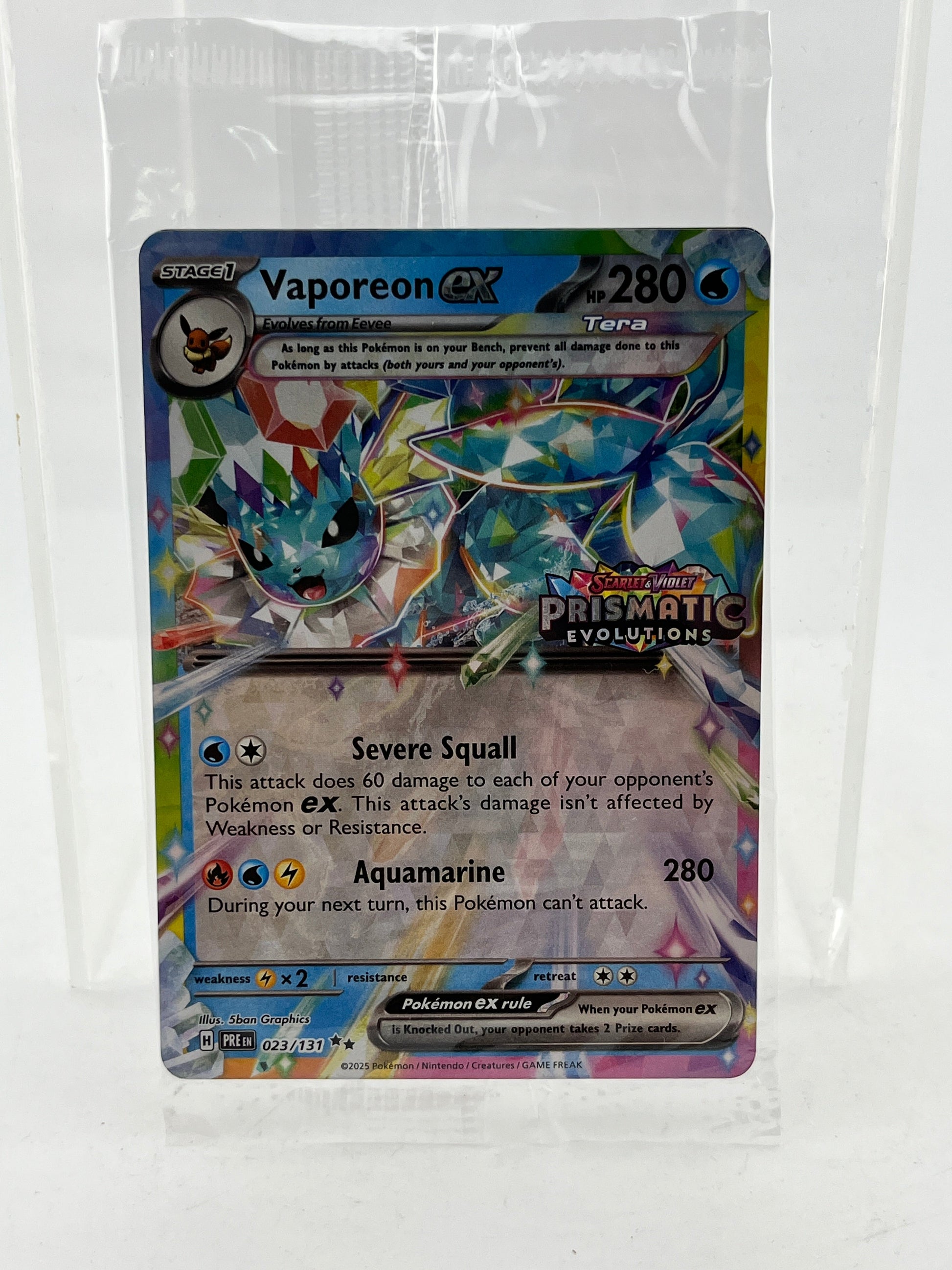Pokémon Vaporeon EX 023/131 - Prismatic Evolution Scarlet & Violet FRENLY BRICKS - Open 7 Days