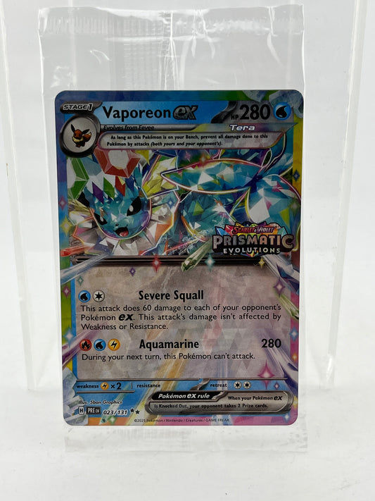 Pokémon Vaporeon EX 023/131 - Prismatic Evolution Scarlet & Violet FRENLY BRICKS - Open 7 Days