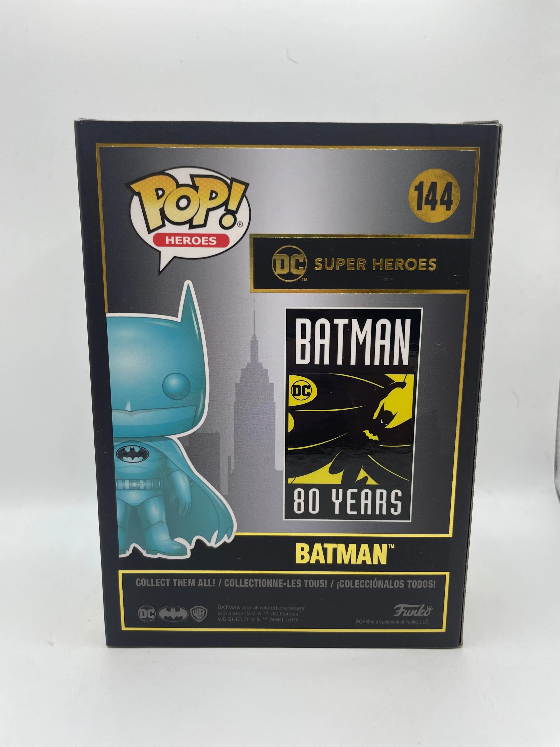 Funko POP! DC Comics - #144 Batman Teal Chrome Figure 80 Years SDCC Exclusive - New FRENLY BRICKS - Open 7 Days
