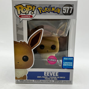 Funko POP! Games Pokémon - Eevee #577 - Flocked - 2020 Exclusive FRENLY BRICKS - Open 7 Days