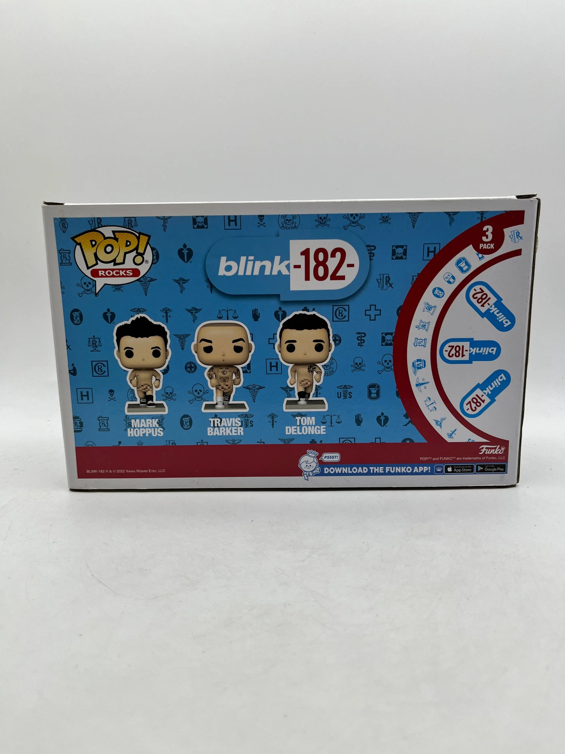 Funko POP! Rocks - Blink 182 - Mark Hoppus/Travis Barker/ Tome Delinge #3 Pack FRENLY BRICKS - Open 7 Days image 3