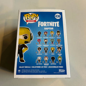 Pop Vinyl Fortnite #436 Raptor FRENLY BRICKS - Open 7 Days