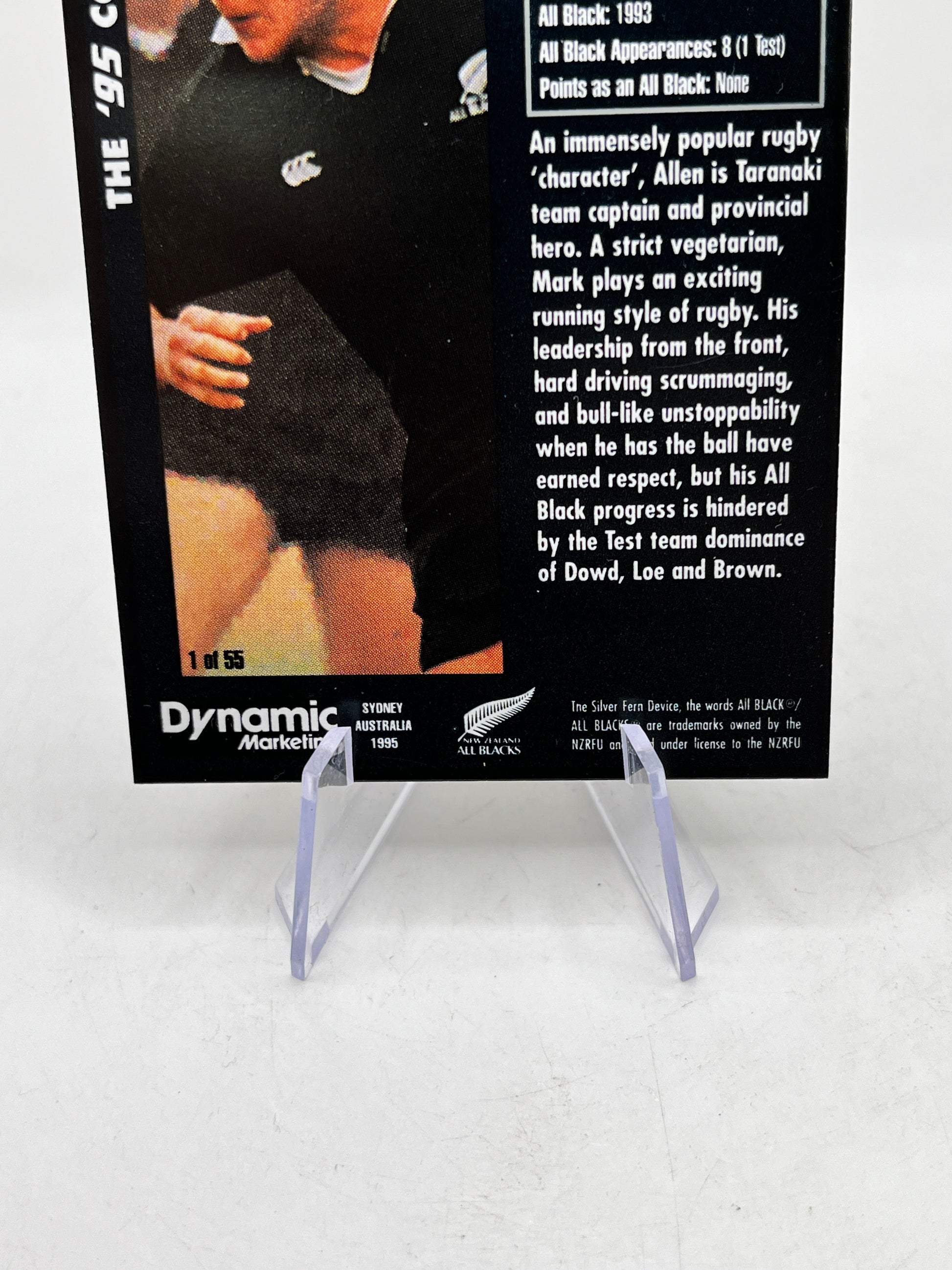 Mark “Bull” Allen - 1995 Dynamic Marketing NZ All Blacks Rugby Union Card #1 FRENLY BRICKS - Open 7 Days