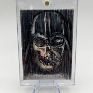Darth Vader Sketch Card 1/1 Star Wars Galactic Files – Half Skull Darth Vader Helmet – Topps FRENLY BRICKS - Open 7 Days