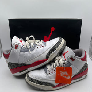Size 10 Men’s- Nike Jordan 3 Retro Fire Red 2022 DN3707-160 Used FRENLY BRICKS - Open 7 Days
