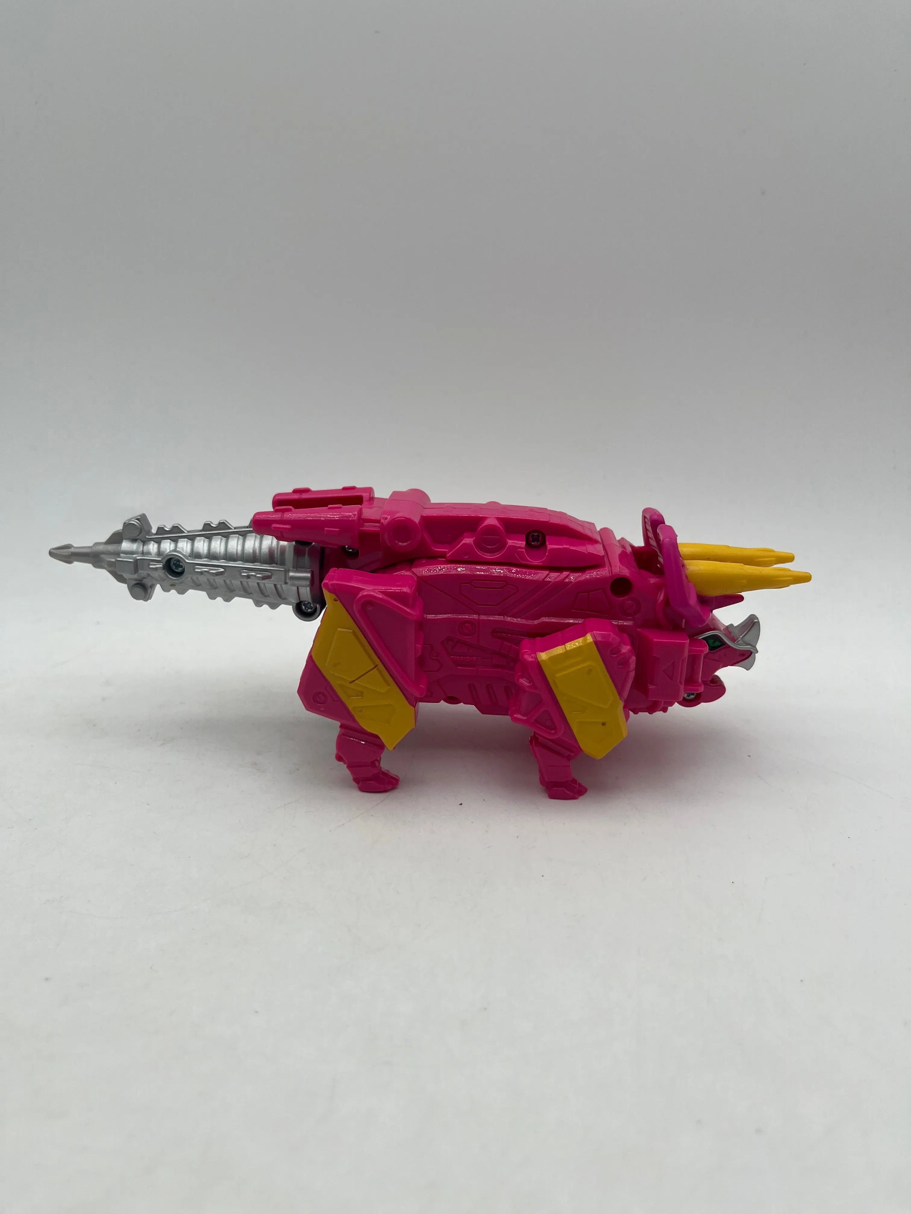 Power Rangers MMPR Dino Charge Pink Tricera Megazord Zord with Tail Ba ...