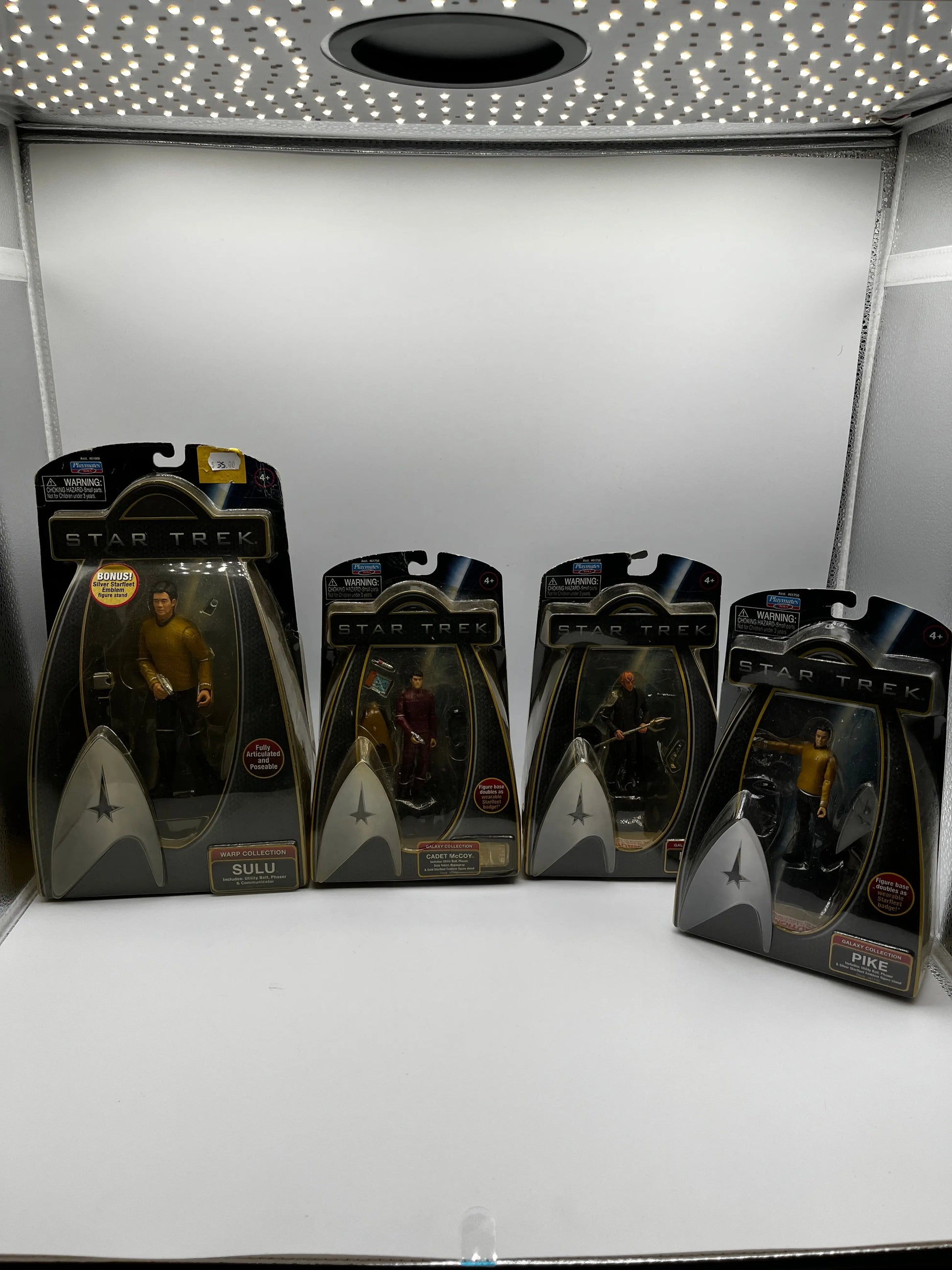 Star Trek Action Figure Lot: Sulu 6”, Pike 3.75”, Cadet McCoy 3.75, Nero 3.75” FRENLY BRICKS - Open 7 Days
