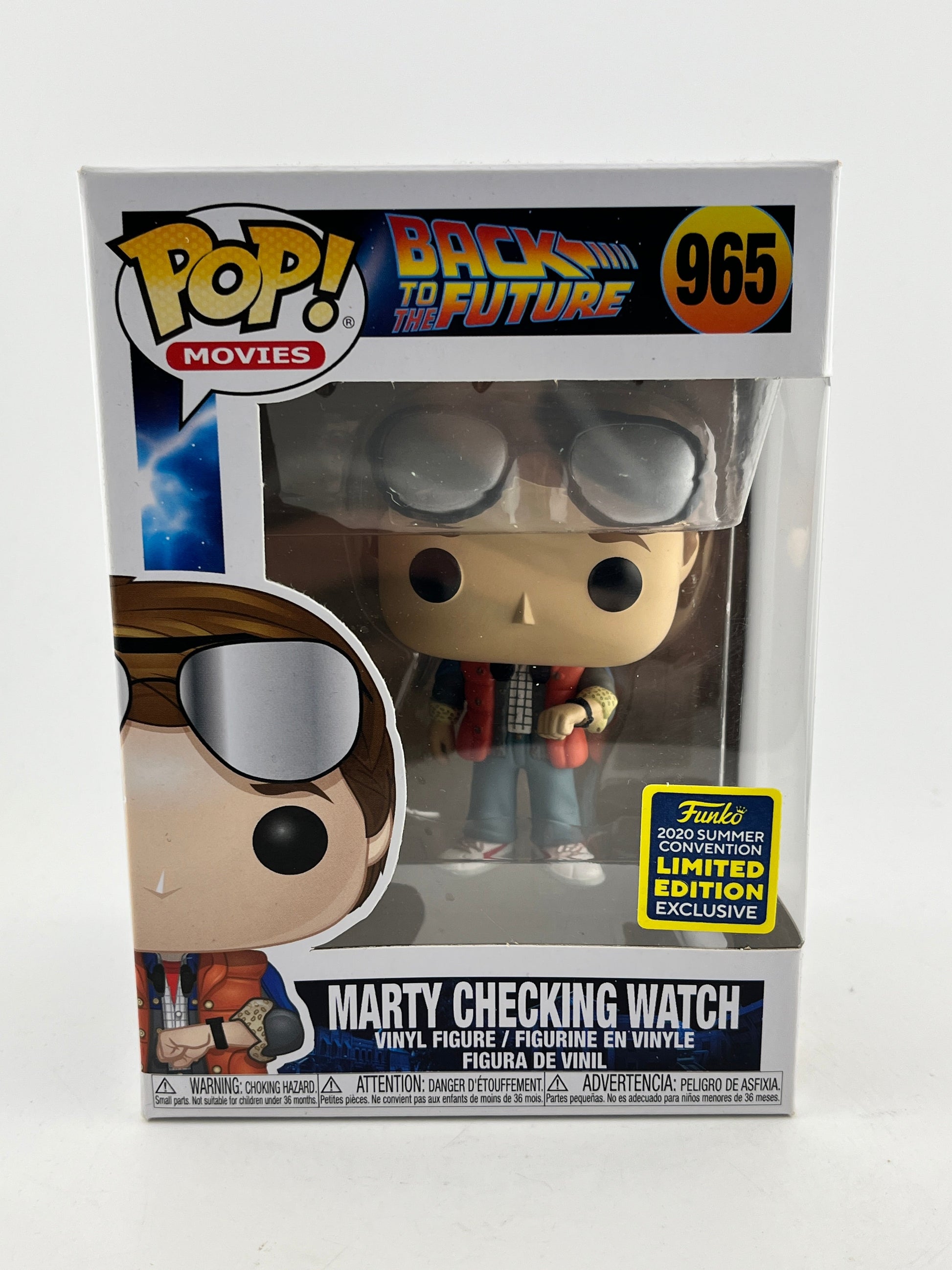 Funko POP! Movies Back To The Future - Marty Checking Watch #965 - 2020 LE FRENLY BRICKS - Open 7 Days