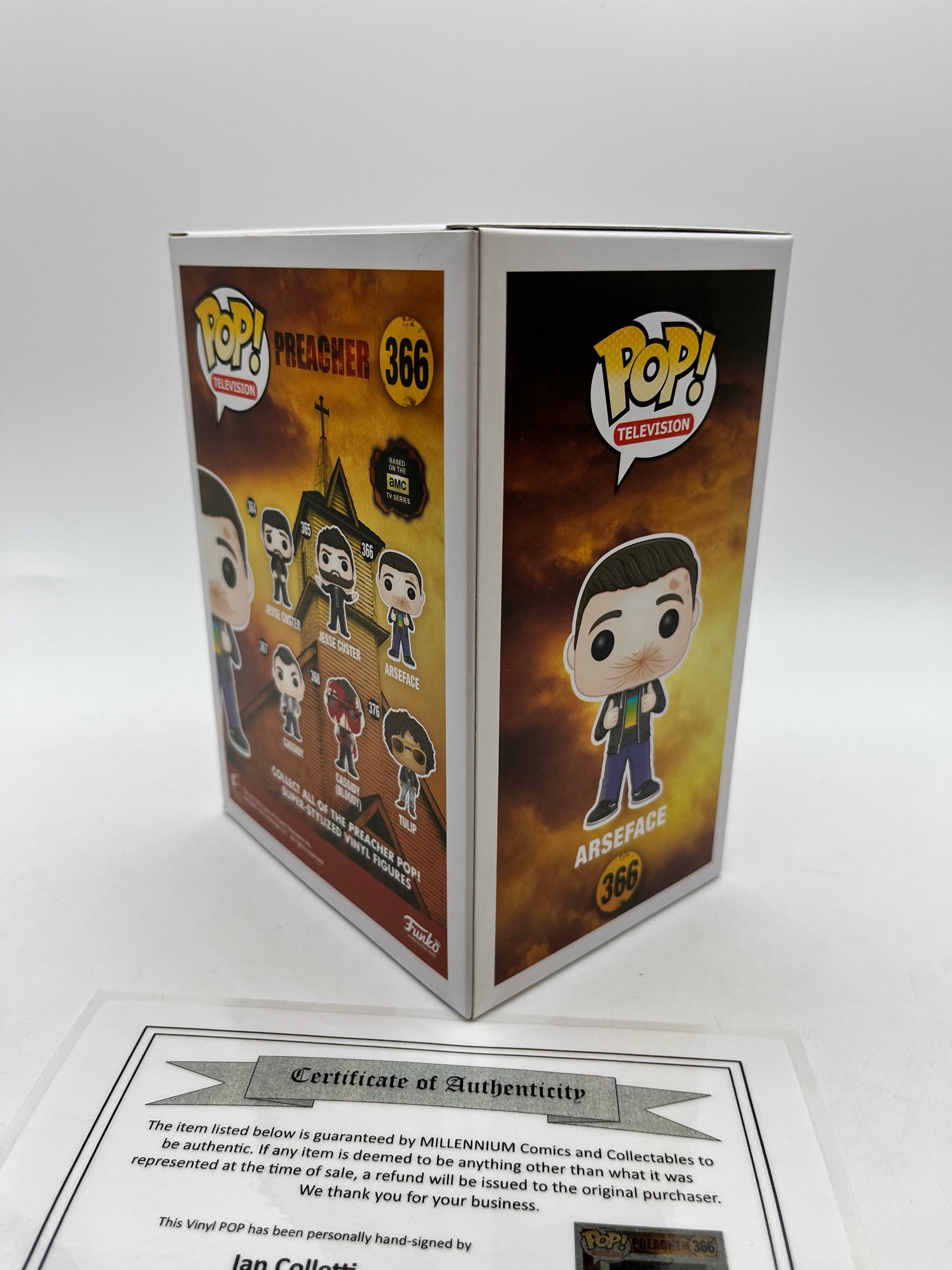 Funko POP! Television Preacher Arseface #366 - Autographed With COA *See Images* FRENLY BRICKS - Open 7 Days