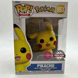 Funko POP! Games Pokémon Pikachu #553 - Flocked - Special Edition FRENLY BRICKS - Open 7 Days