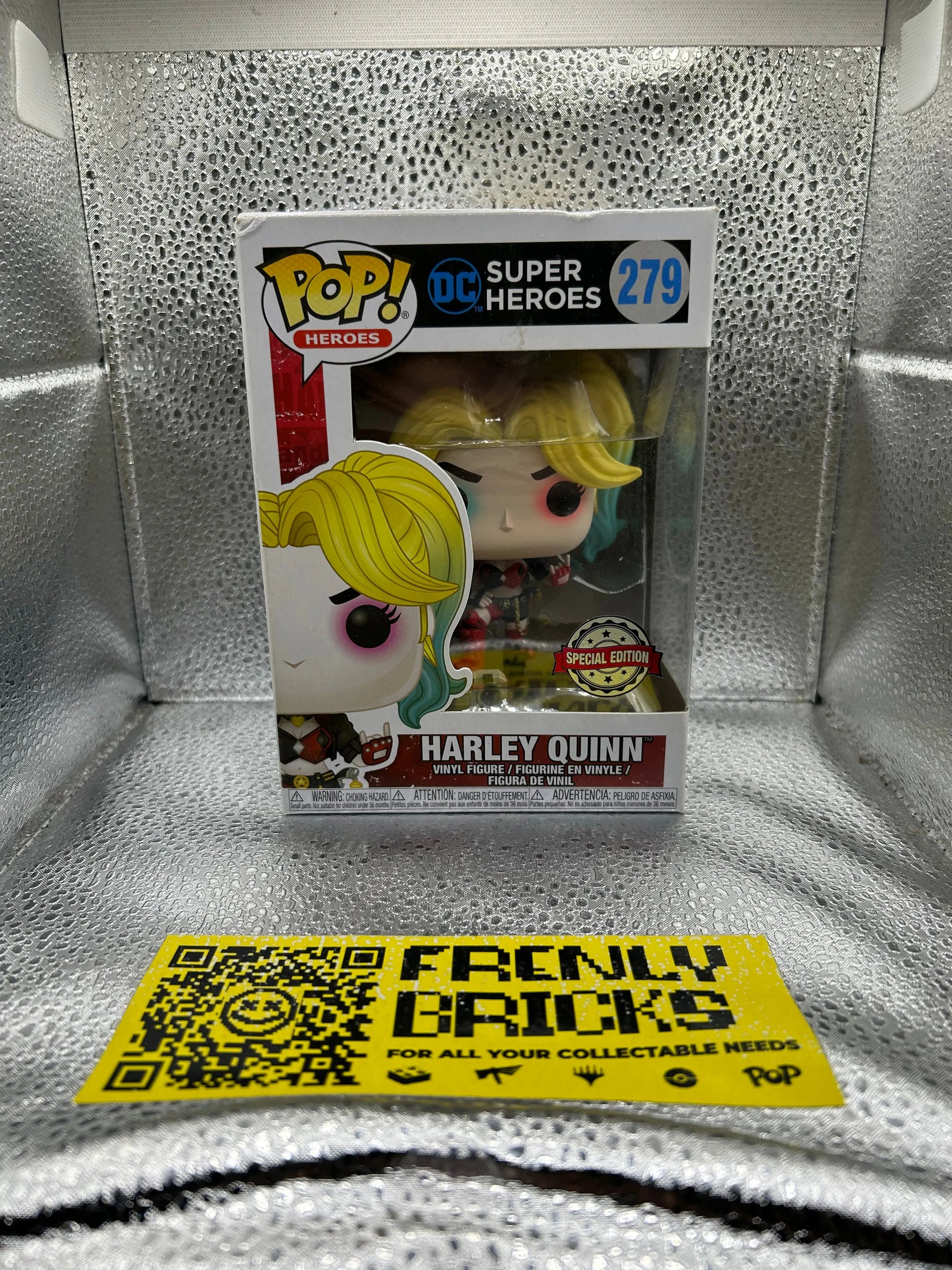 POP VINYL DC SUPER HEROES 279 SPECIAL EDITION HARLEY QUINN FRENLY BRICKS - Open 7 Days