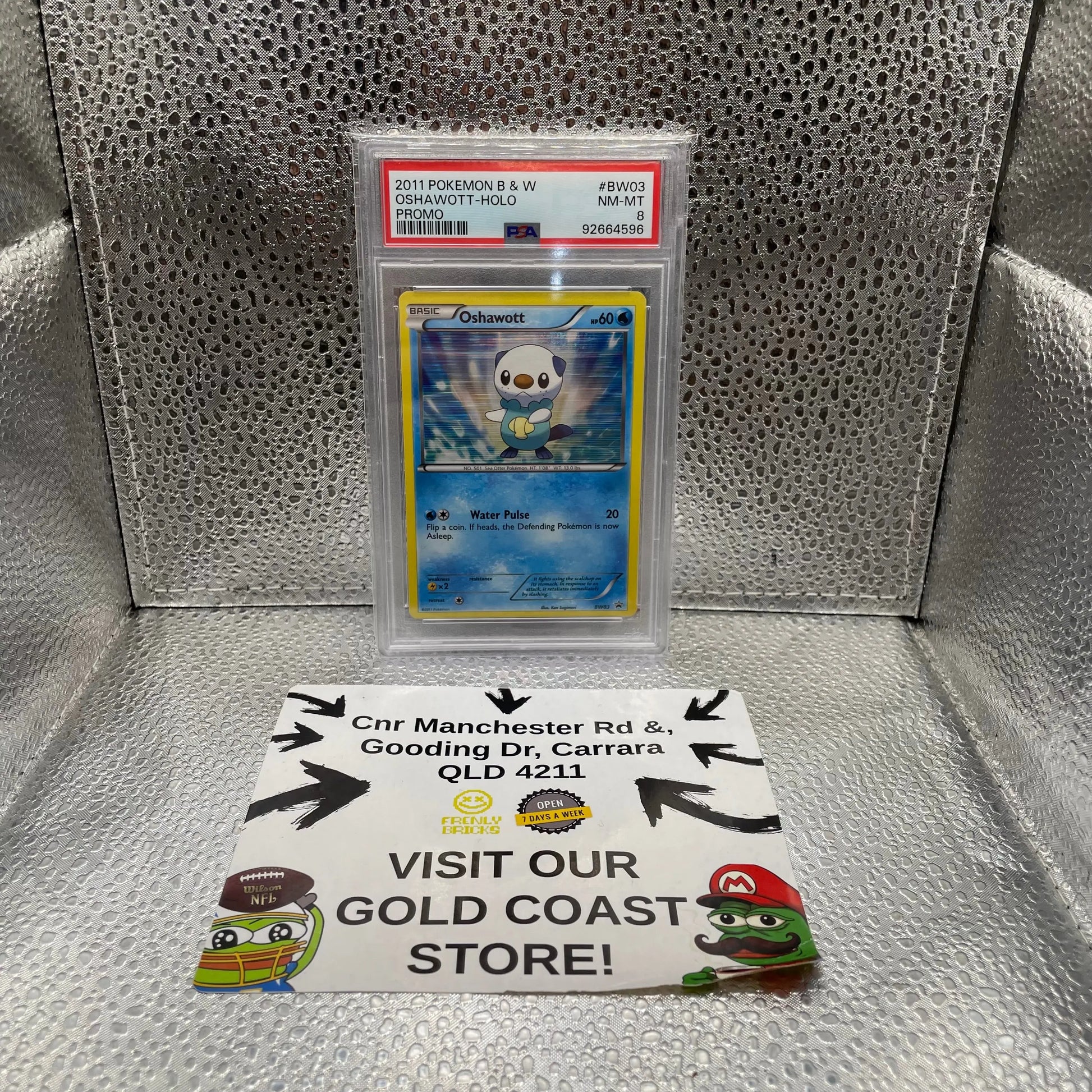 2011 Pokémon Oshawott Holo PSA Graded 8 NM-MT Promo TCG #BW03 FRENLY BRICKS - Open 7 Days