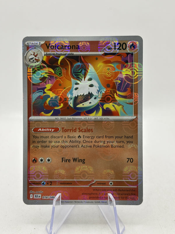 Volcarona 016/086 Master Ball Reverse Holo Black Bolt Pokémon TCG (NM) — front