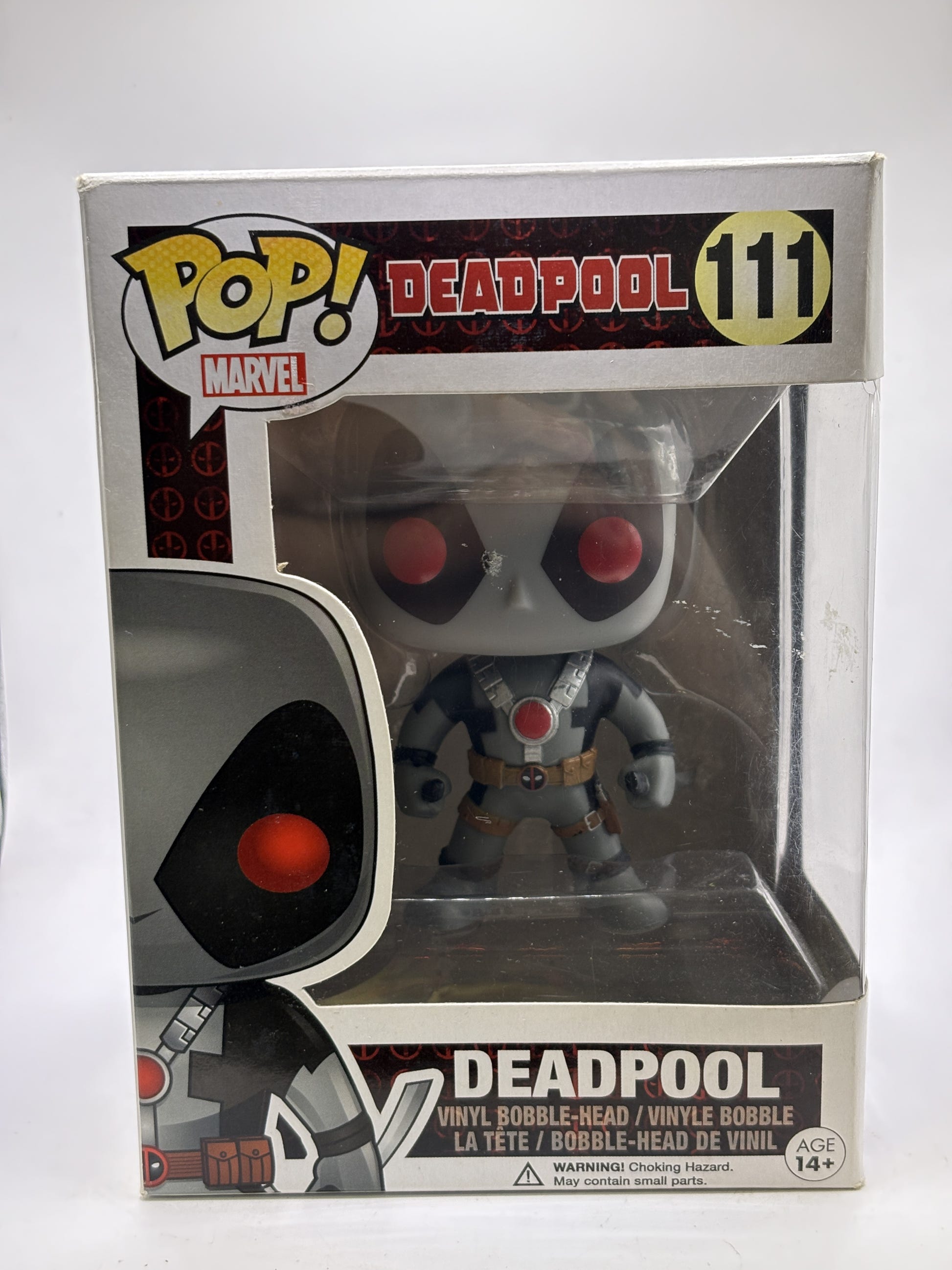 Funko POP! Marvel #111 Deadpool Grey Suit Bobble-Head - Box DMG — front image 1