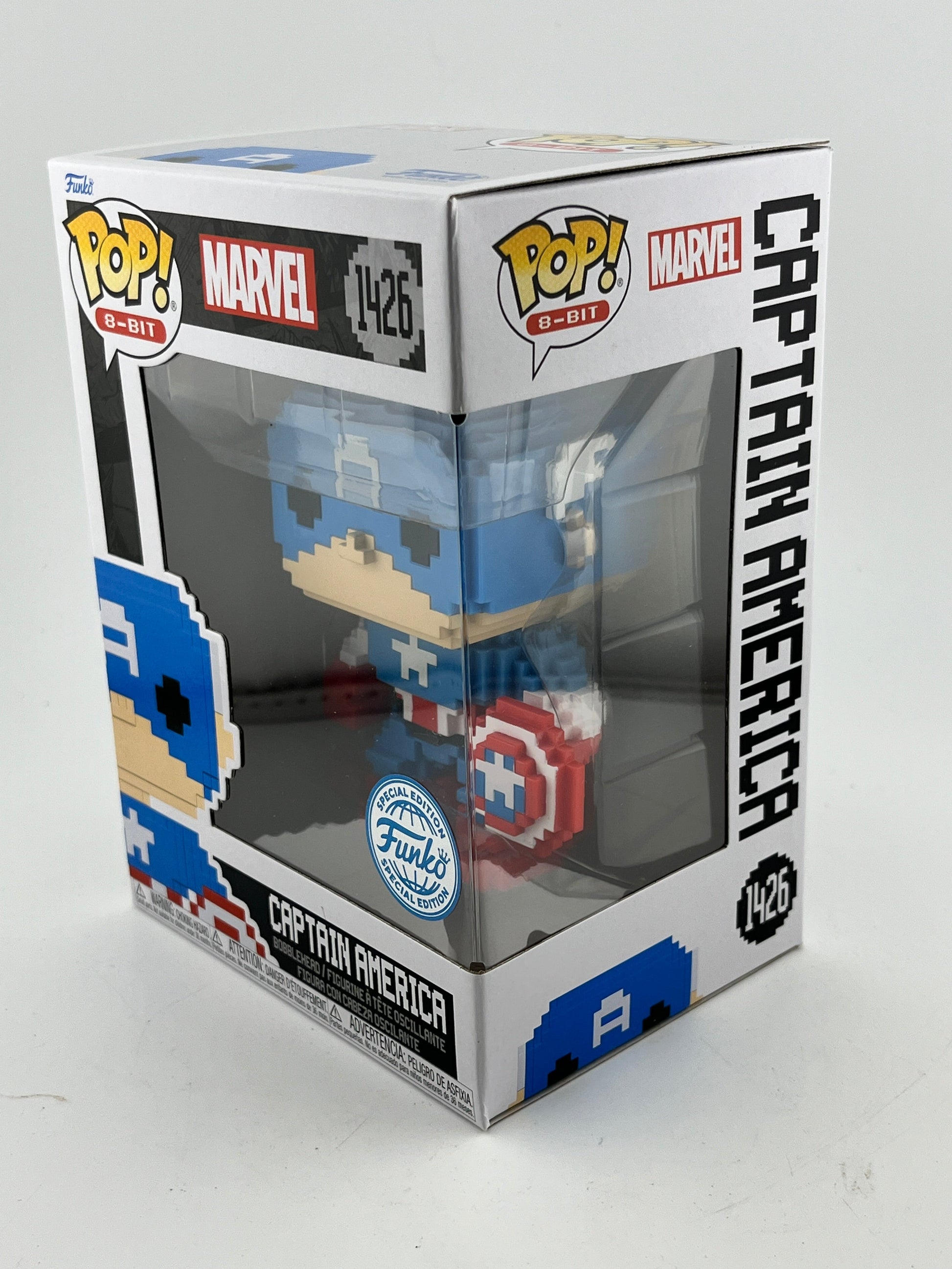Funko POP! 8-Bit Marvel - Captain America #1426 - Special Edition FRENLY BRICKS - Open 7 Days